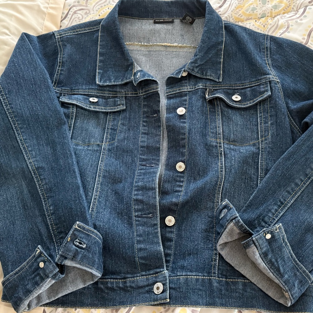 Women’s New York & Company Indigo Denim Jacket Size XL
